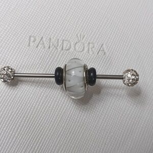 Pandora Vintage Silver White Looking Glass Charm 2 Listed Separately